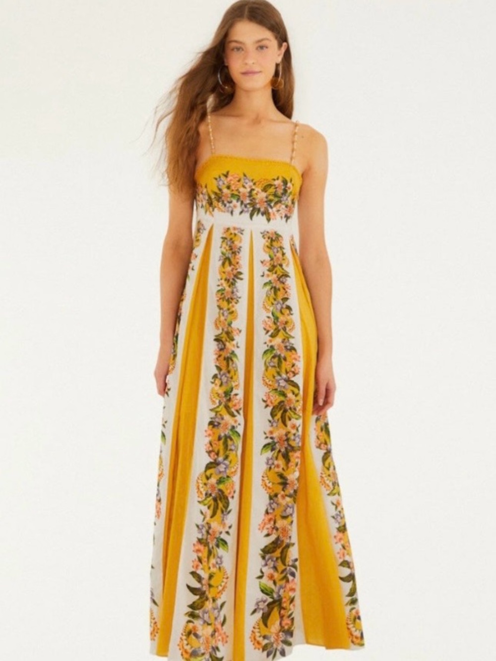 FARM Rio Maxi Dress with Floral Panels, Extra Small, NWT